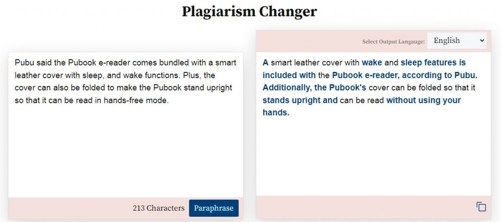 Plagiarism Changer